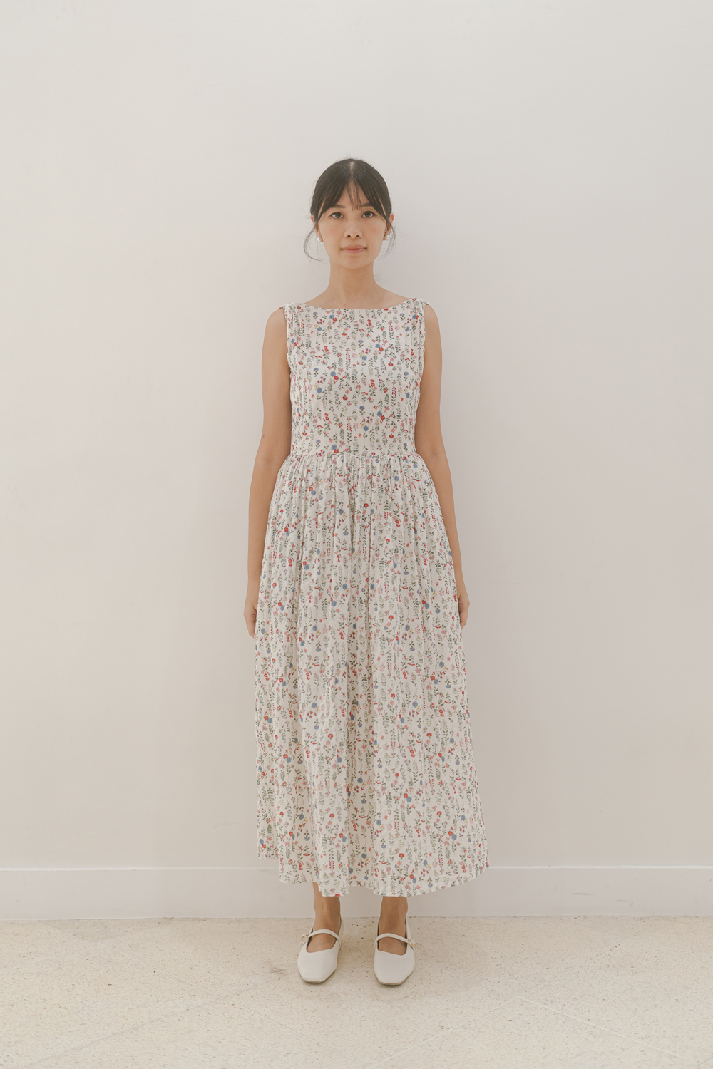 Yumi Boat Neck Dress in Floral